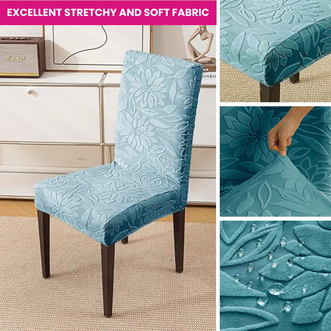 Majestic Jacquard Dark Grey Elastic Chair Cover – Stretchable, Dustproof, Machine Washable