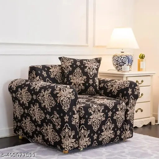 Black Brocade - Luxury Quality Strechable & Dust-proof Sofa Cover