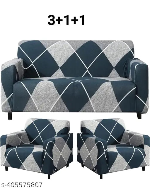Checkerplaid Blue - Luxury Quality Strechable & Dust-proof Sofa Cover