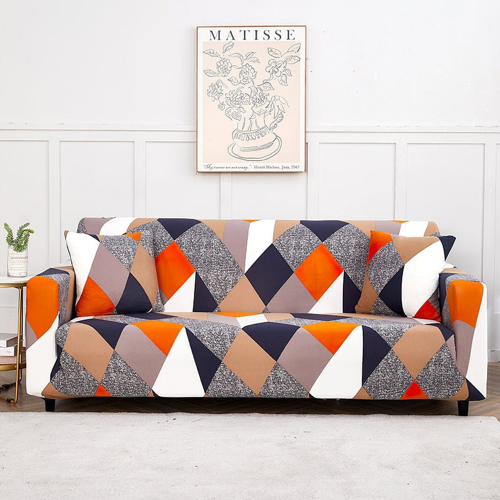 Prism Orange - Luxury Quality Strechable & Dust-proof Sofa Cover