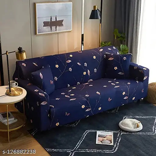 Flowerful Blue - Luxury Quality Strechable & Dust-proof Sofa Cover