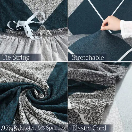 Checkerplaid Blue - Luxury Quality Strechable & Dust-proof Sofa Cover