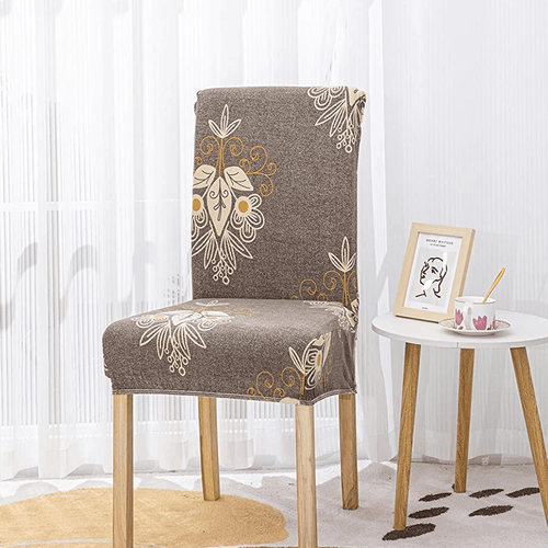 Beige Brocade Chair Cover