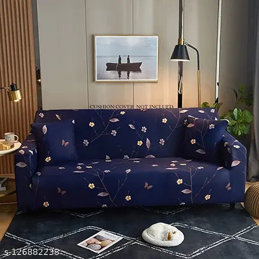 Flowerful Blue - Luxury Quality Strechable & Dust-proof Sofa Cover